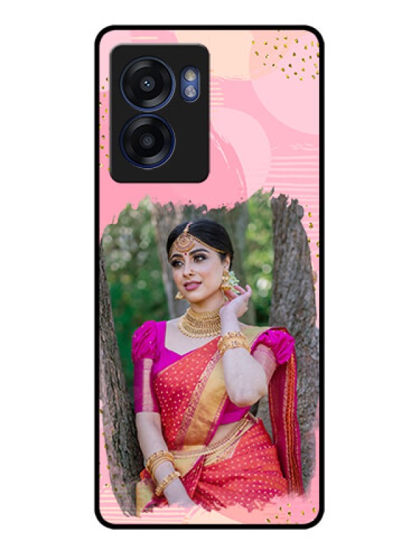 Custom Oppo K10 5G Personalized Glass Phone Case - Gold Glitter Splash Design