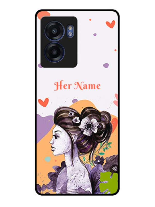 Custom Oppo K10 5G Personalized Glass Phone Case - Woman And Nature Design