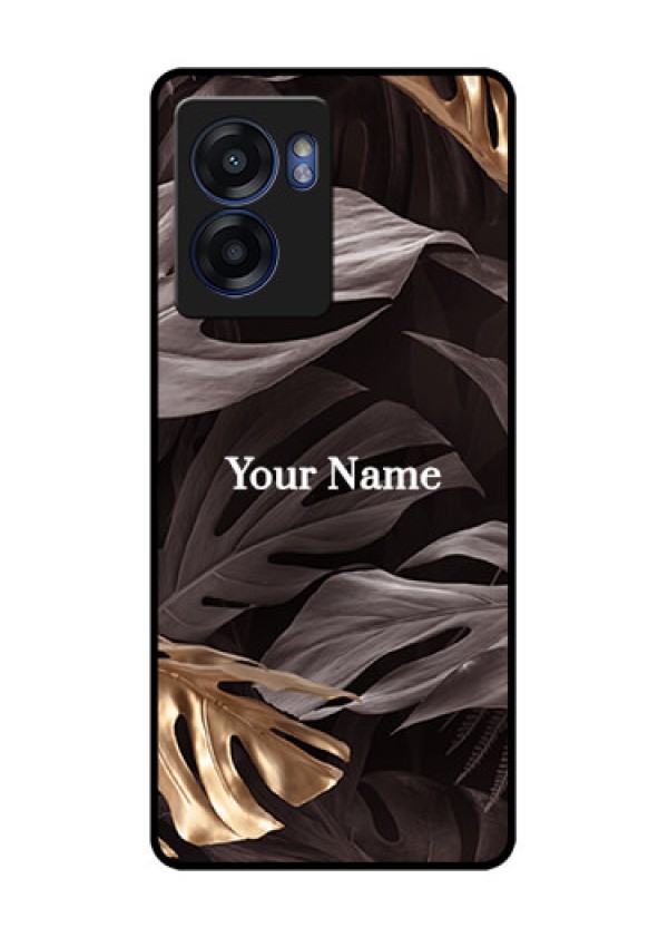 Oppo K10 5G Personalised Glass Phone Case - Wild Leaves digital paint Design