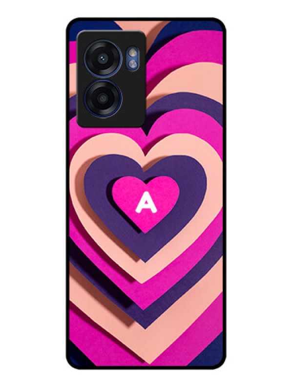 Custom Oppo K10 5G Custom Glass Mobile Case - Cute Heart Pattern Design