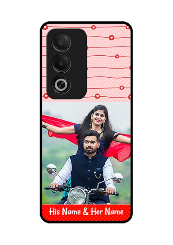 Oppo K12x 5G Custom Glass Phone Case - Red Pattern Case Design