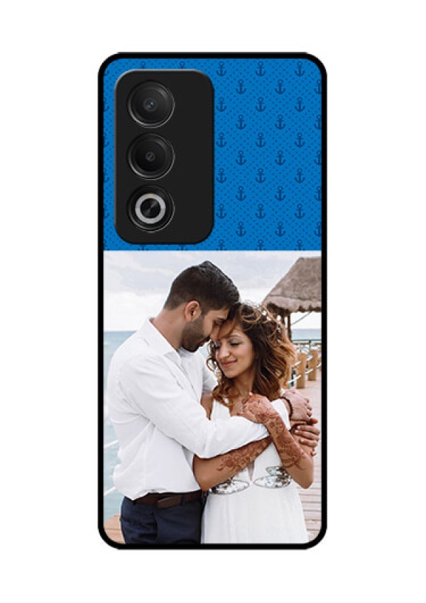 Oppo K12x 5G Custom Glass Phone Case - Blue Anchors Design