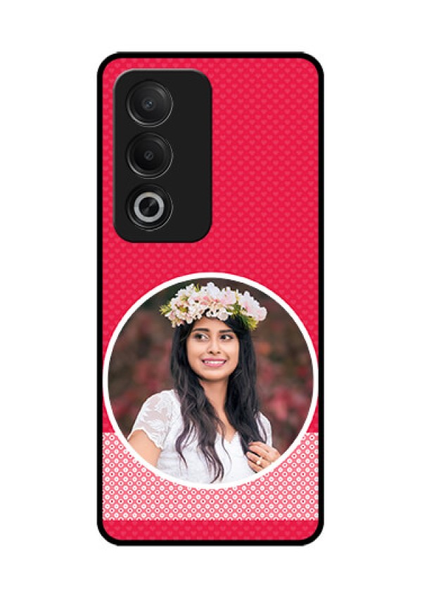 Oppo K12x 5G Custom Glass Phone Case - Pink Color Pattern Design