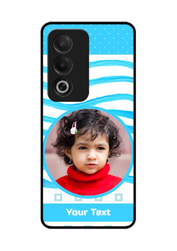 Oppo K12x 5G Custom Glass Phone Case - Simple Blue Case Design