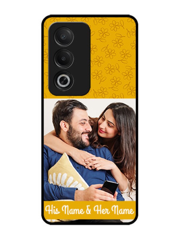 Custom Oppo K12x 5G Custom Glass Phone Case - Yellow Floral Design