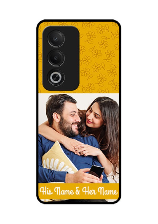Oppo K12x 5G Custom Glass Phone Case - Yellow Floral Design