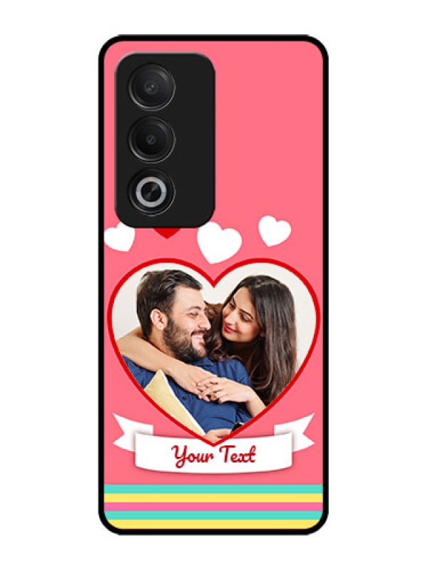 Custom Oppo K12x 5G Custom Glass Phone Case - Love Shapes Doodle Design