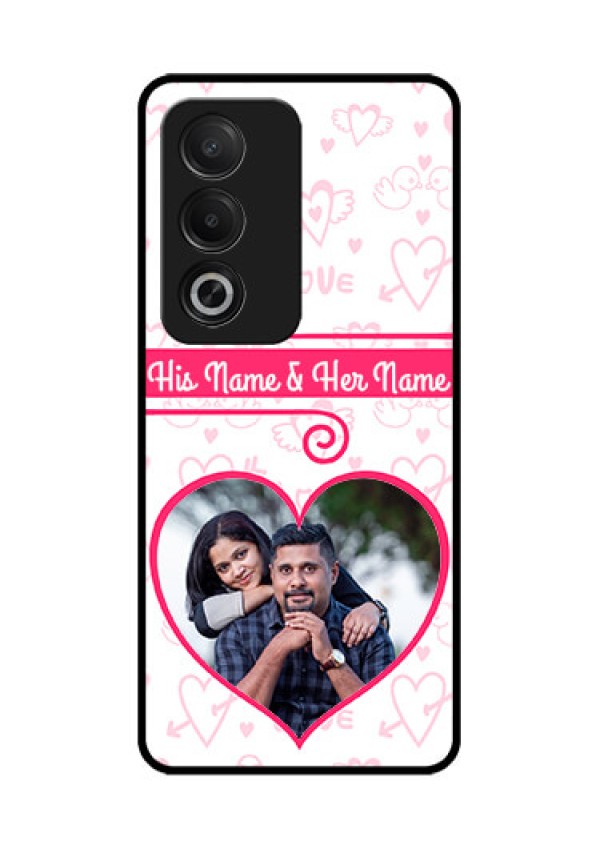 Oppo K12x 5G Custom Glass Phone Case - Heart Shape Love Design