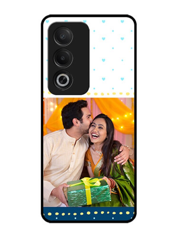 Custom Oppo K12x 5G Custom Glass Phone Case - White And Blue Abstract Design