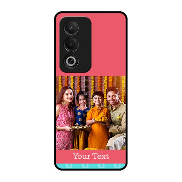 Oppo K12x 5G Custom Glass Phone Case - Peach and Blue Color Design
