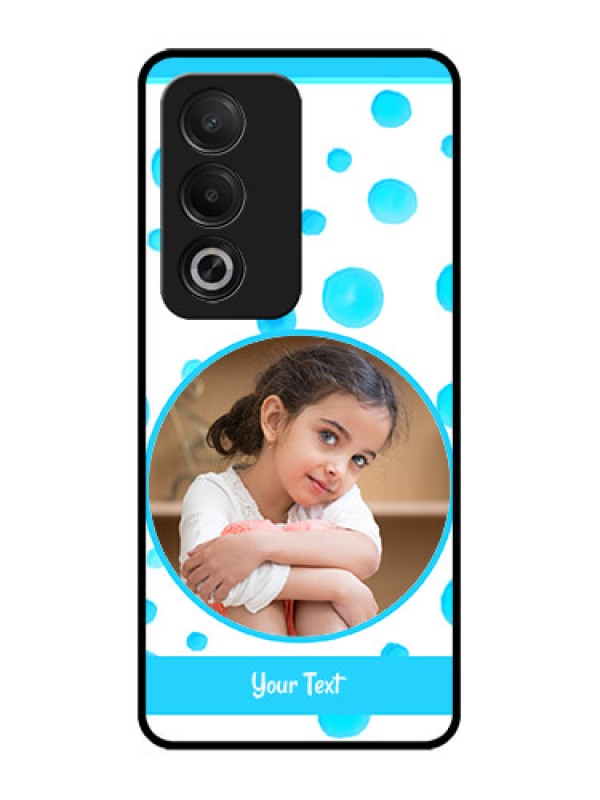 Custom Oppo K12x 5G Custom Glass Phone Case - Blue Bubbles Pattern Design