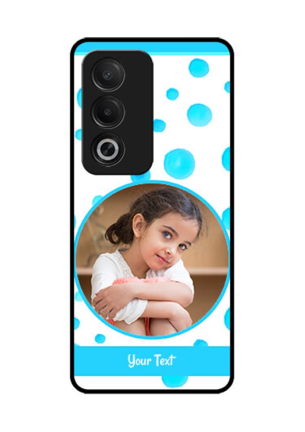 Oppo K12x 5G Custom Glass Phone Case - Blue Bubbles Pattern Design