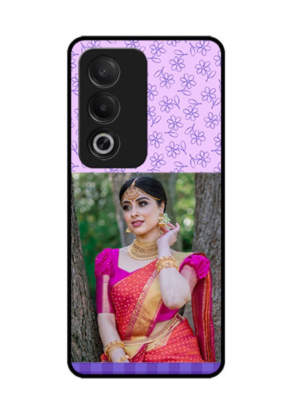 Oppo K12x 5G Custom Glass Phone Case - Purple Floral Design
