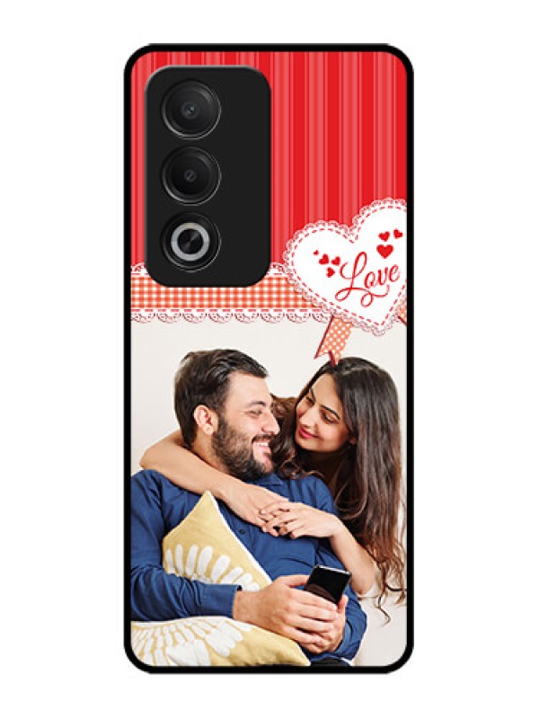 Custom Oppo K12x 5G Custom Glass Phone Case - Red Love Pattern Design