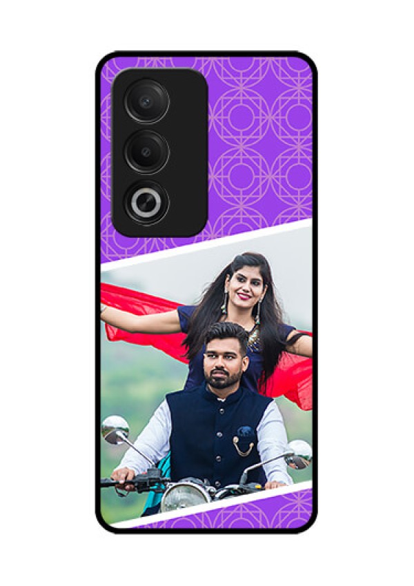 Oppo K12x 5G Custom Glass Phone Case - Violet Color Pattern Design