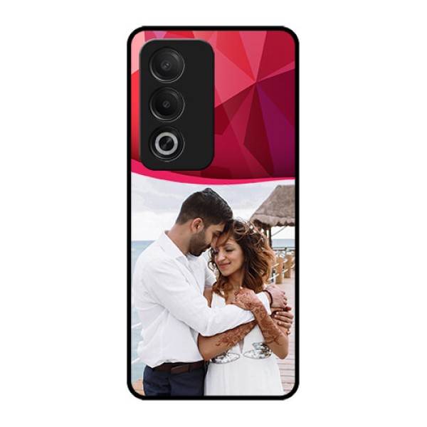 Oppo K12x 5G Custom Glass Phone Case - Red Abstract Design