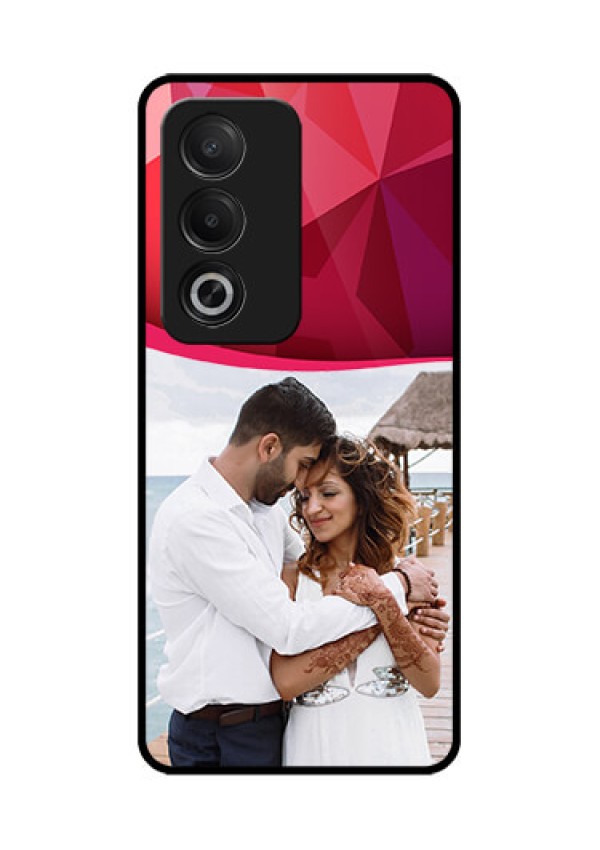 Oppo K12x 5G Custom Glass Phone Case - Red Abstract Design