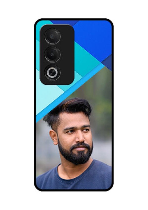 Oppo K12x 5G Custom Glass Phone Case - Blue Pattern Design