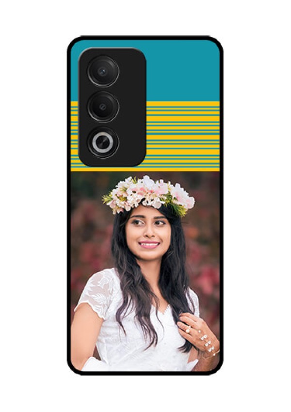 Oppo K12x 5G Custom Glass Phone Case - Yellow and Blue Design