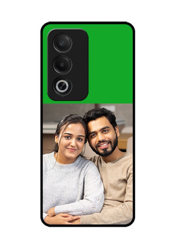 Oppo K12x 5G Custom Glass Phone Case - Green Pattern Design