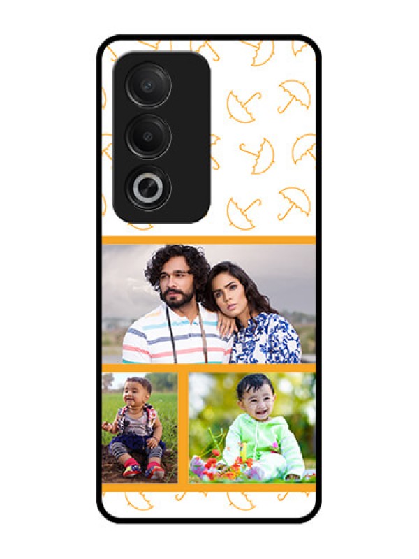 Custom Oppo K12x 5G Custom Glass Phone Case - Yellow Pattern Design