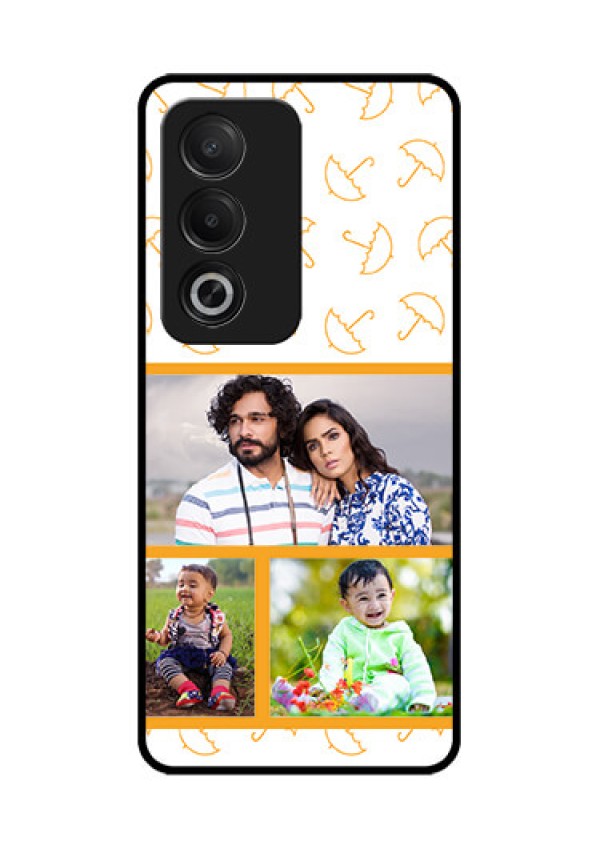 Oppo K12x 5G Custom Glass Phone Case - Yellow Pattern Design