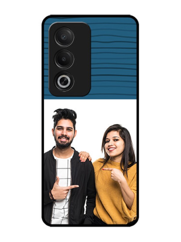 Custom Oppo K12x 5G Custom Glass Phone Case - Blue Pattern Cover Design