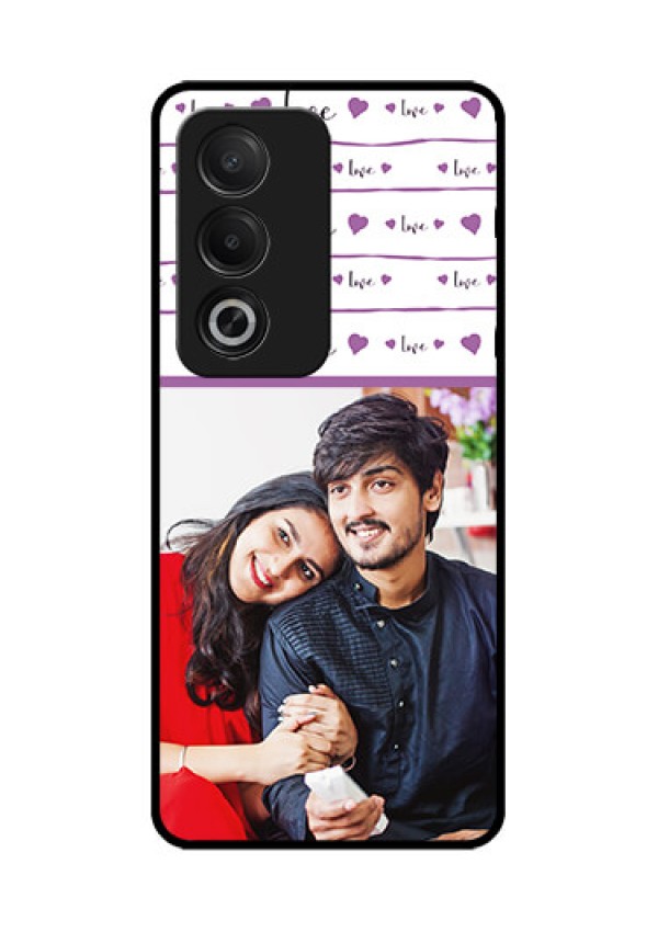 Oppo K12x 5G Custom Glass Phone Case - Couples Heart Design