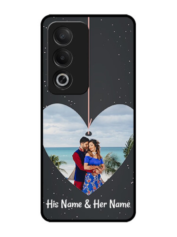 Custom Oppo K12x 5G Custom Glass Phone Case - Hanging Heart Design