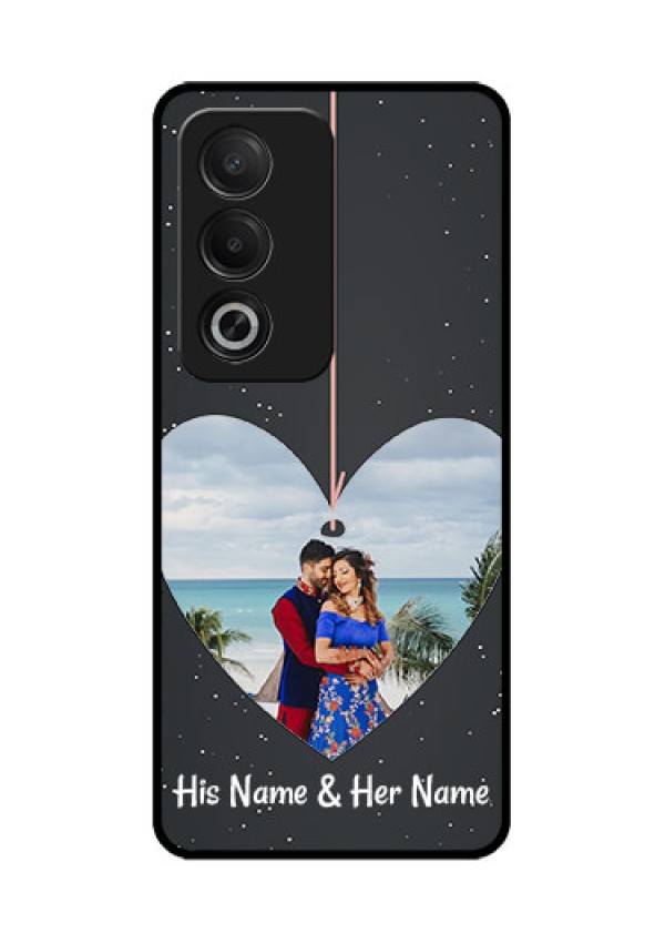 Oppo K12x 5G Custom Glass Phone Case - Hanging Heart Design