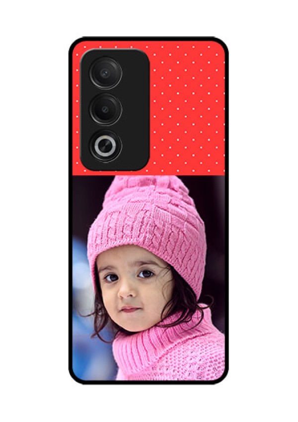 Oppo K12x 5G Custom Glass Phone Case - Red Pattern Design