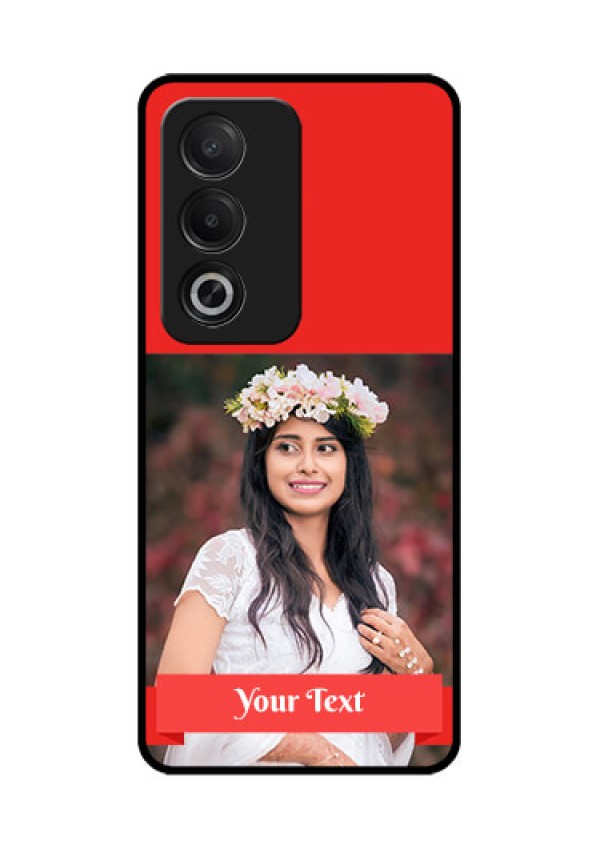 Oppo K12x 5G Custom Glass Phone Case - Simple Red Color Design