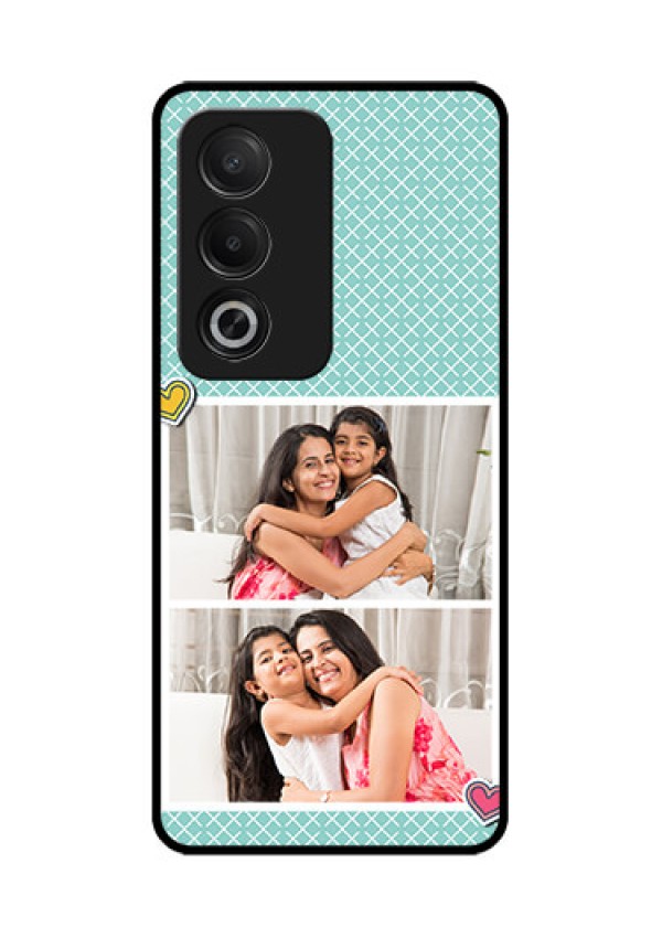Oppo K12x 5G Custom Glass Phone Case - 2 Image Holder With Pattern Design