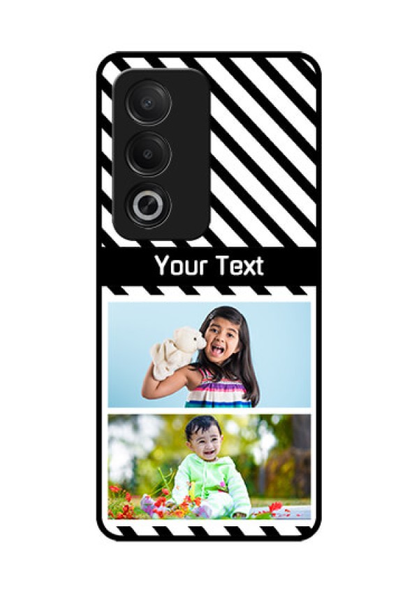 Oppo K12x 5G Custom Glass Phone Case - Black And White Stripes Design