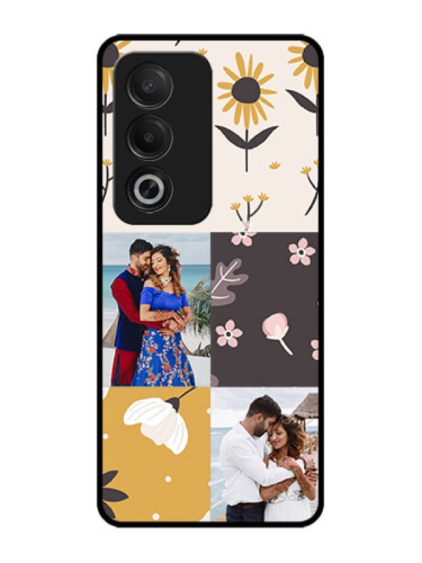 Custom Oppo K12x 5G Custom Glass Phone Case - 3 Images With Floral Design