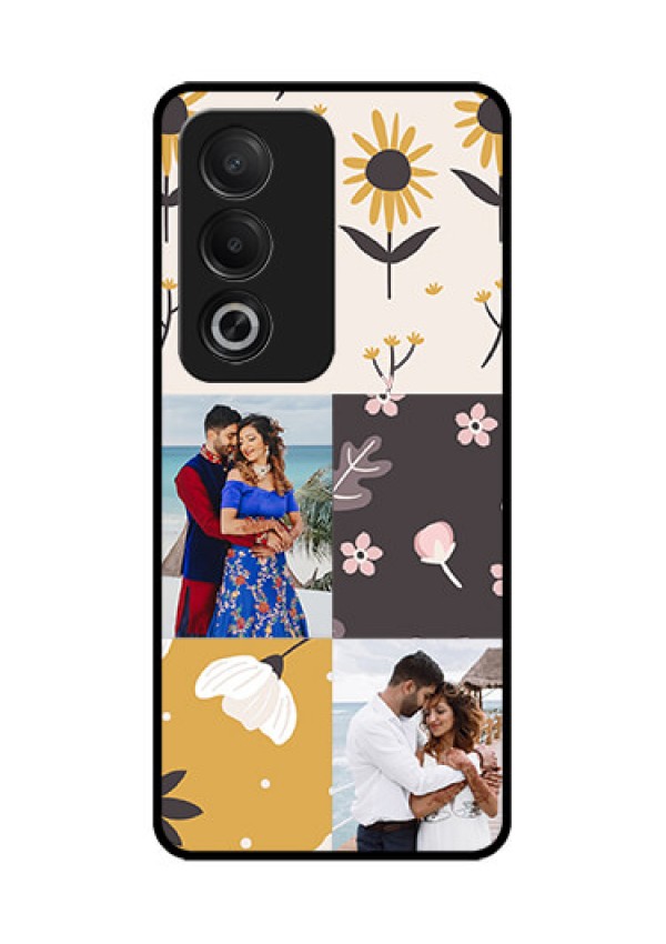 Oppo K12x 5G Custom Glass Phone Case - 3 Images With Floral Design