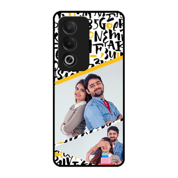 Oppo K12x 5G Custom Glass Phone Case - Letters Pattern Design
