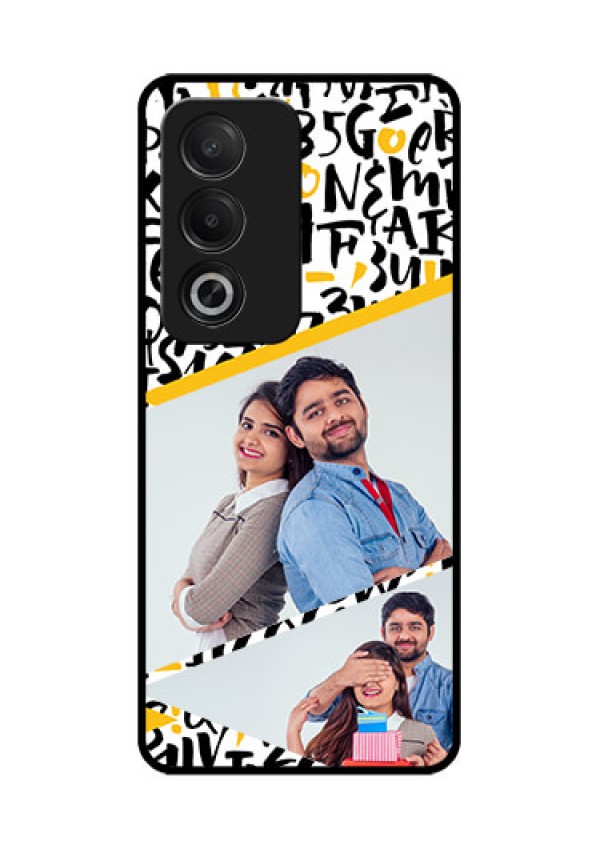 Oppo K12x 5G Custom Glass Phone Case - Letters Pattern Design