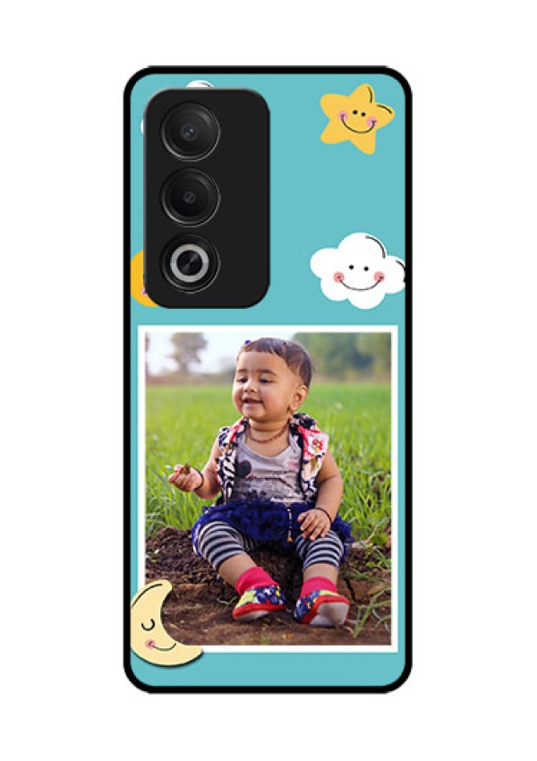 Oppo K12x 5G Custom Glass Phone Case - Smiley Kids Stars Design