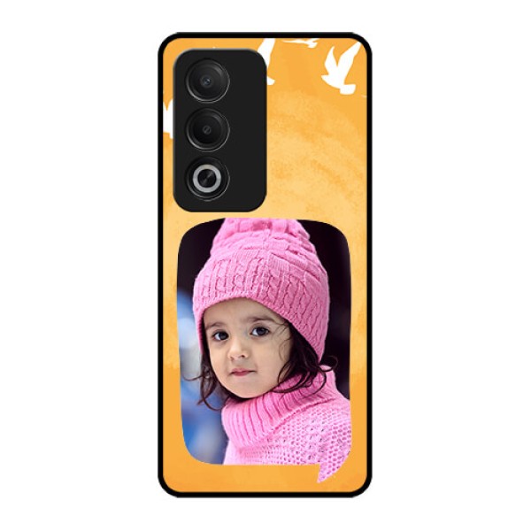 Oppo K12x 5G Custom Glass Phone Case - Water Color Design With Bird Icons Oppo K12x 5G Custom Glass Phone Case - Water Color Design With Bird Icons