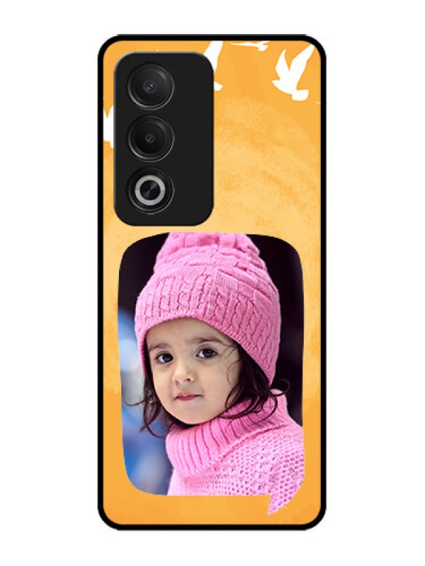 Custom Oppo K12x 5G Custom Glass Phone Case - Water Color Design With Bird Icons