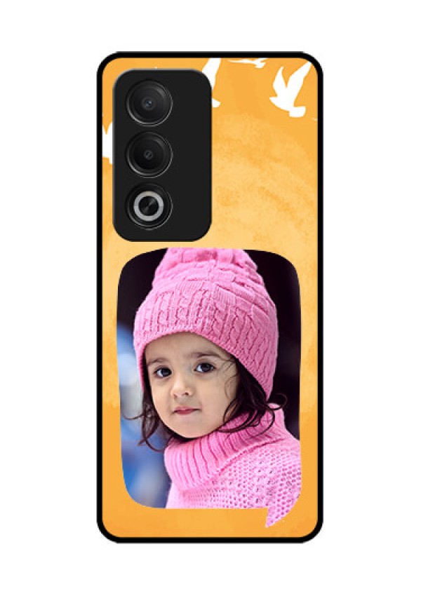 Oppo K12x 5G Custom Glass Phone Case - Water Color Design With Bird Icons