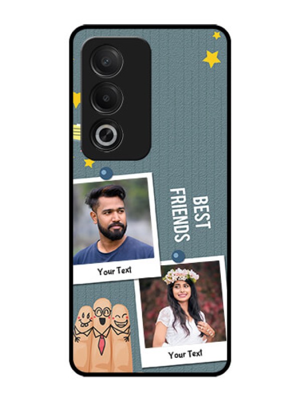 Custom Oppo K12x 5G Custom Glass Phone Case - Sticky Frames And Friendship Design