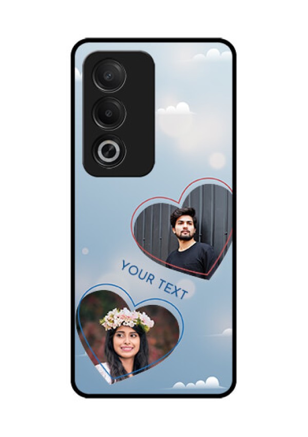 Oppo K12x 5G Custom Glass Phone Case - Blue Color Couple Design