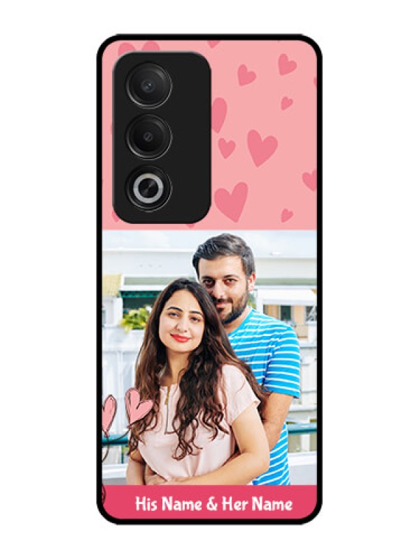 Custom Oppo K12x 5G Custom Glass Phone Case - Love Design Peach Color