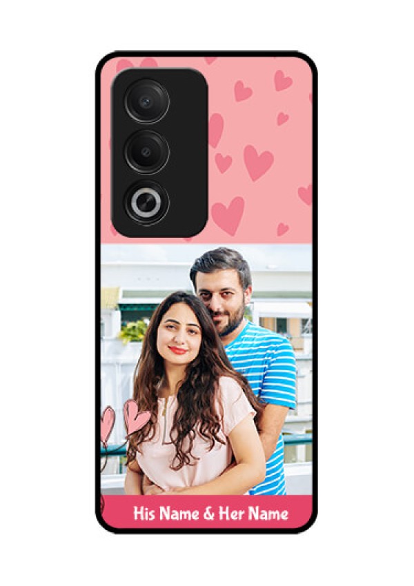 Oppo K12x 5G Custom Glass Phone Case - Love Design Peach Color