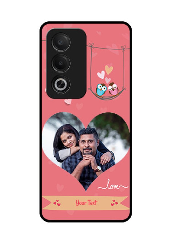 Oppo K12x 5G Custom Glass Phone Case - Peach Color Love Design