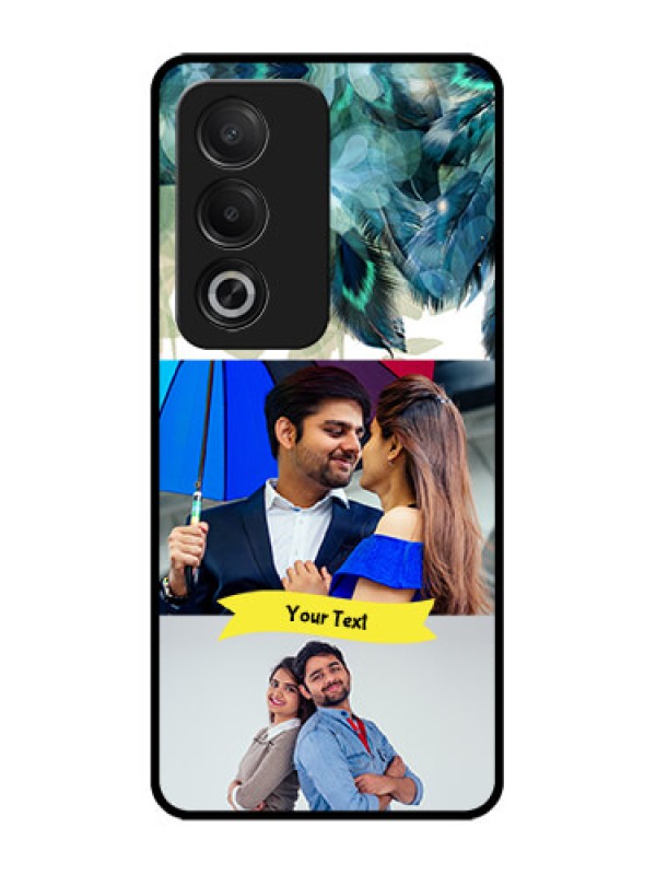 Custom Oppo K12x 5G Custom Glass Phone Case - Image With Boho Peacock Feather Design