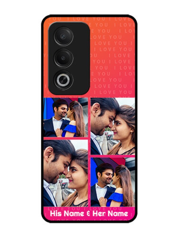 Custom Oppo K12x 5G Custom Glass Phone Case - I Love You Pink Design