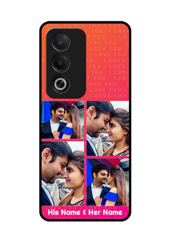 Oppo K12x 5G Custom Glass Phone Case - I Love You Pink Design